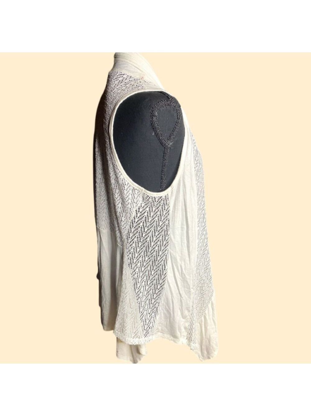 Womens |Sleeveless Lacy Cover up Cardigan.l   DSST-06 - Picture 3 of 4